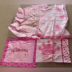 Disney Princess Pink Polka Dot and Crown 4-Piece Bedding Sheet Set - Size Twin